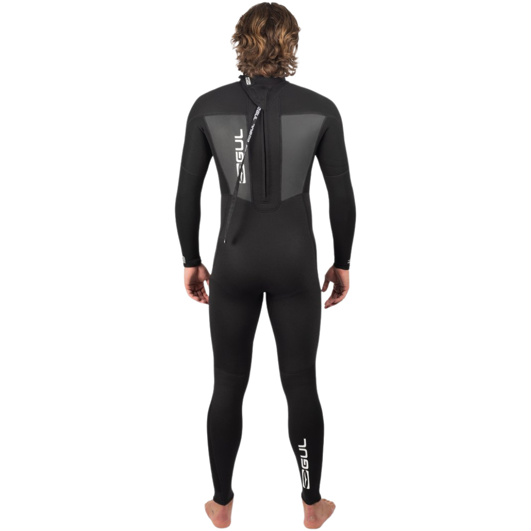 2025 Gul Mens Response 3/2mm Flatlock Back Zip Wetsuit RE1321-C1 - Black